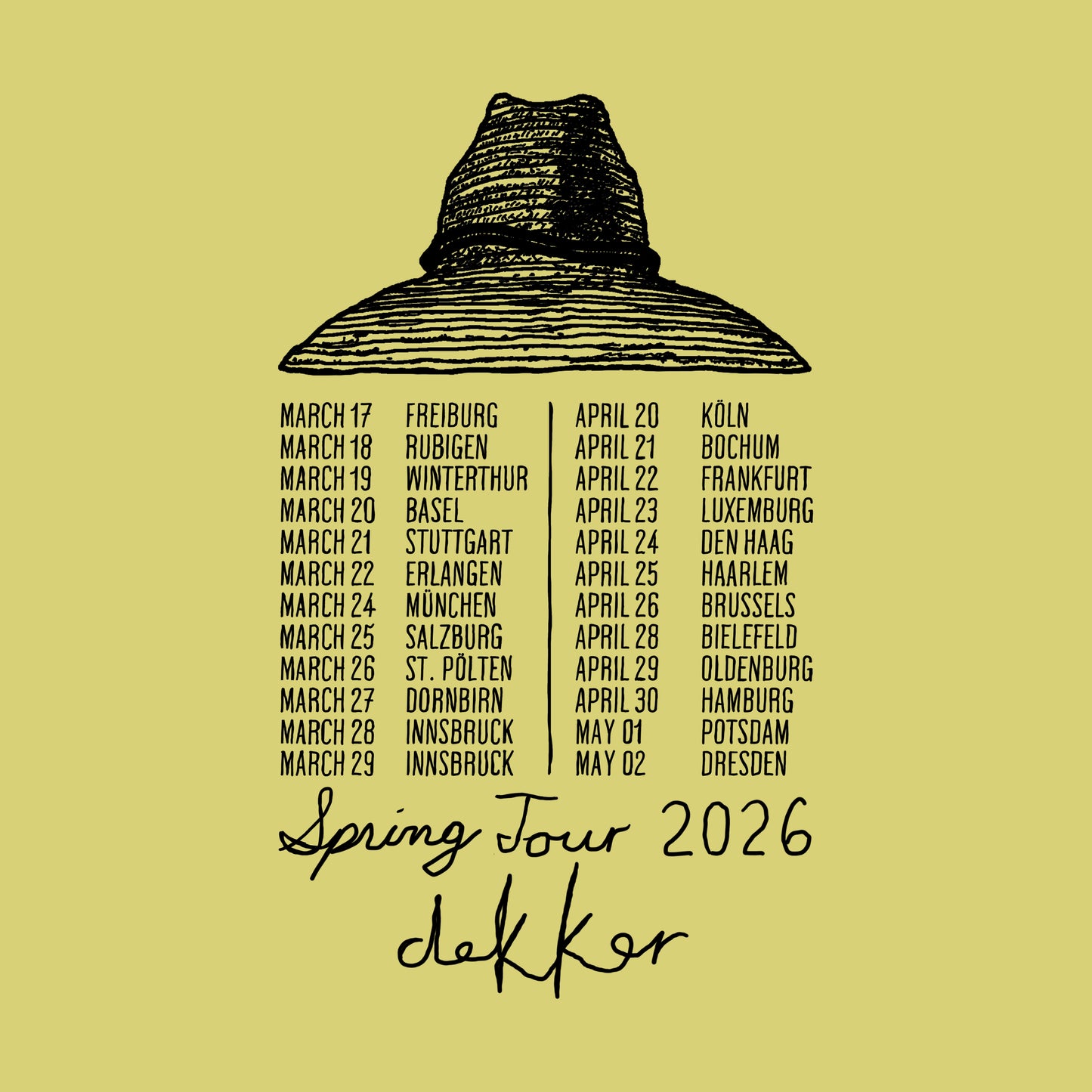 Dekker – Spring Tour 2026 – Shirt