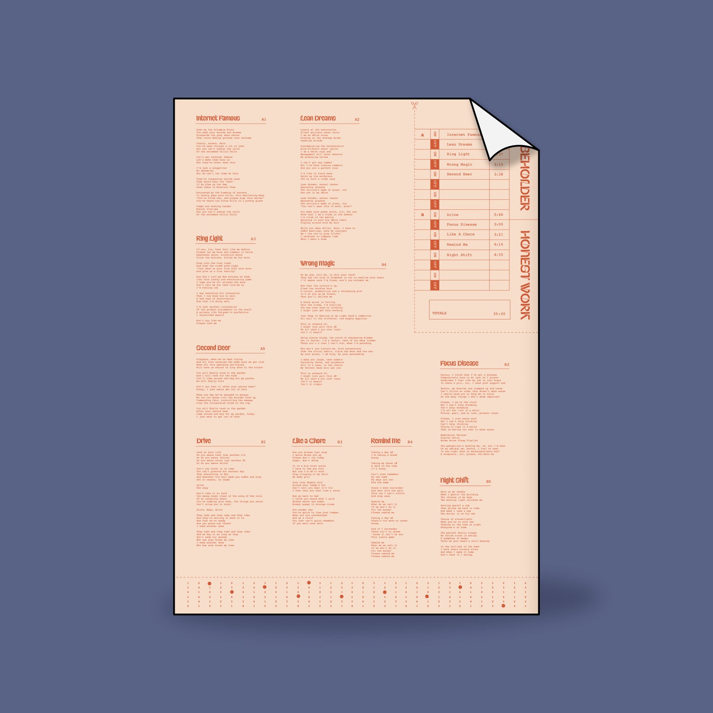 Odd Beholder – Honest Work – LP (recycled vinyl) // Pre-Order